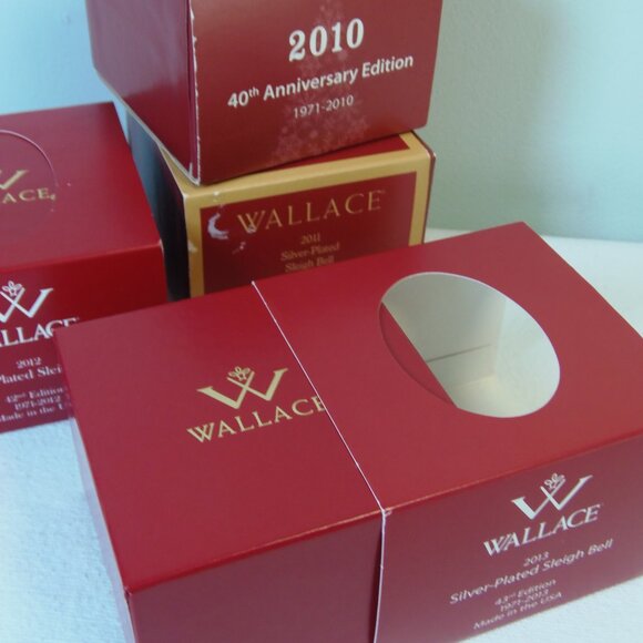 Wallace Silversmiths Collectible Annual Silverplated Sleigh Bells set of 4-Conse - Picture 12 of 12